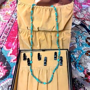 Carolyn Pollack turquoise necklace Sterling Silver 925 18”